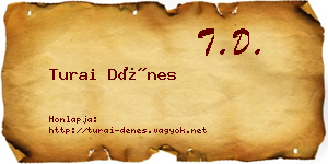 Turai Dénes névjegykártya